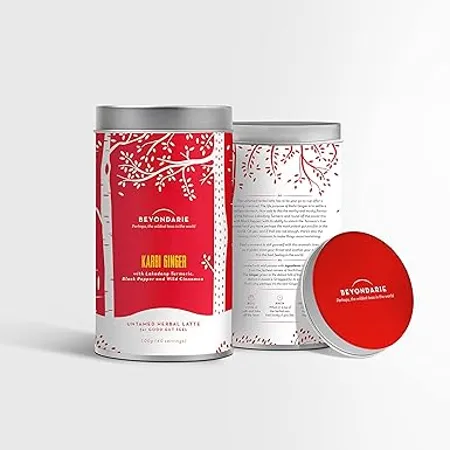BEYONDARIE Wild Karbi Ginger Herbal Tea 100 g Herbal Tea Latte Detoxing refreshing blend Caffeine Free Tea Herbal Tea For Weight Loss Lakadong Turmeric Haldi Latte Mix Tea Powder Serves 40 Tea Cups Latte For Good Gut Feel
