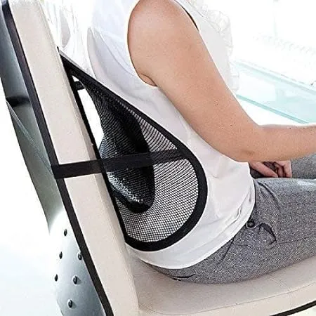 BINSBARRY Ventilation Back Rest with Lumbar Support Mesh Cushion Pad Universal Back Lumbar Support Chairs for Office Chair Home Car Seat to Relieve for Pain Back Support 