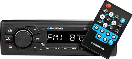 BLAUPUNKT Car Stereo Colombo 130BT Digital Media Receiver 1 DIN 4x50 watts with Dual USB Ports Music Charging Bluetooth AUX in FM Hands Free Calling Remote Control