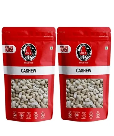 BOLA 100 Natural Crunchy Whole Scorched White Cashew Nuts SW 400 1 kg 500g x 2 