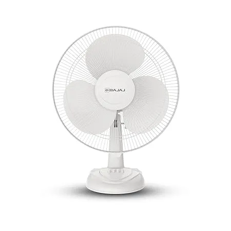 Bajaj Frore Neo Table Fan 400 MM Table fans for Home Office Aerodynamically Balanced Blades 100 CopperMotor HighAir Delivery 3 Speed Control 2 Yr Warranty White