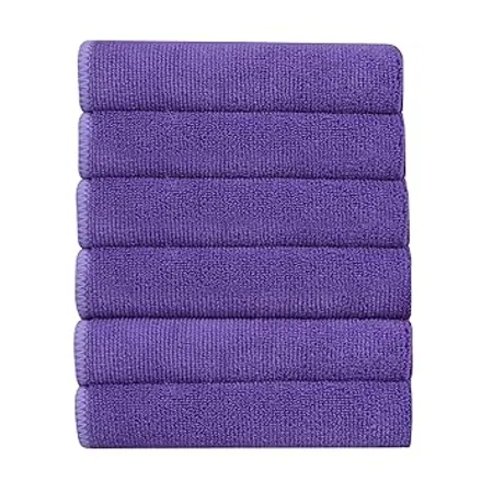 Bathla Spic Span Multi Purpose Micro Fiber Cleaning Cloth 340 GSM 30cmx30cm Pack of 6 Purple 