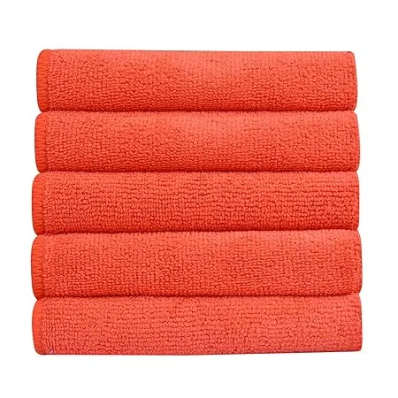 Bathla Spic Span Multi Purpose Micro Fiber Cleaning Cloth 340 GSM 40cmx40cm Pack of 5 Red 