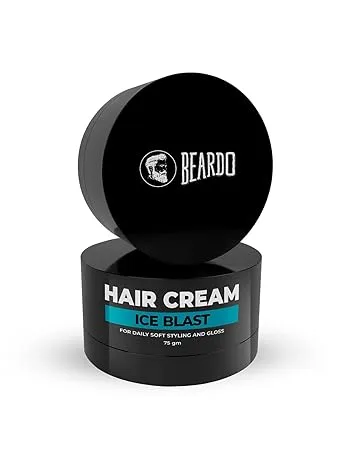 Beardo Ice Blast Hair Cream 75 gm Hair Cream for men Hair Styling Ceam Daily Styling Cooling Cream Cool Lock Technology