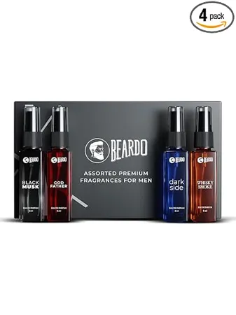 Beardo Perfume for Men Premium Giftset 4x8ml Eau De Perfume For Men Long Lasting Godfather Perfume Whisky Smoke Perfume Combo pack
