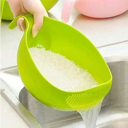 BigPlayer Multi Use Strainer Washer Bowl Ideal for Rice Vegetables Fruits Convenient and Durable Kitchen Tool Multicolor