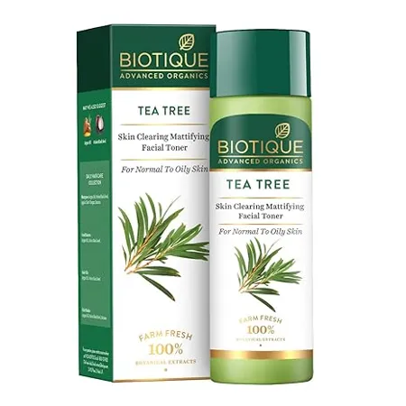 Biotique Tea Tree Skin Clearing Mattifying Facial Toner for Normal to Oily Skin Face Toner 120ml Treats Acne Pimples Tightens Pores