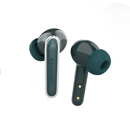 Blaupunkt BTW100 Truly Wireless Bluetooth in Ear Earbuds with ENC CRISPR TECH I HD Sound I 80ms Low Latency I 40H PlaytimeI TurboVolt Charging I BT Version 5 1 I Intuitive Touch Controls Green 