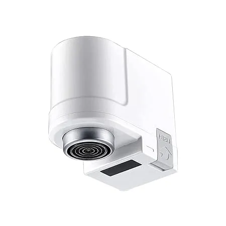 BonKaso ABS Plastic Automatic Touchless Water Saving Faucet for Kitchen Taps with Sensor Dual Sensor Aerator White 