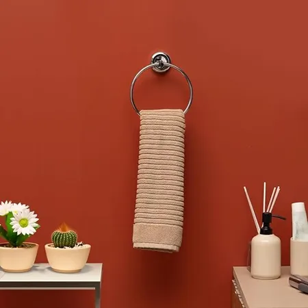 BonKaso FL 02 Stainless Steel Towel Ring for Bathroom Wash Basin Napkin Towel Hanger Chrome Finish 