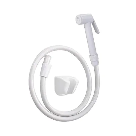 BonKaso HF Classic ABS Health Faucet with high Pressure 1 metre PVC Tube and Hook White 