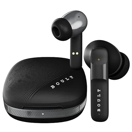 Boult Audio Newly Launched W50 Bluetooth Truly Wireless in Ear Earbuds with 50H Playtime Quad Mic ENC 45ms Low Latency Gaming Dual Tone Fast Charging Case 13mm Bass Drivers IPX5 TWS Ash Black 