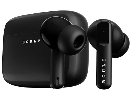 Boult Audio Newly Launched Z60 True Wireless in Ear Earbuds with 60H Playtime Quad Mic ENC Clear Calling 50ms Low Latency Gaming IPX5 Ear Buds TWS Bluetooth 5 3 13mm Bass Drivers Raven Black 