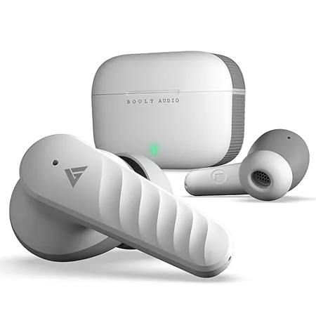 Boult Audio X10 True Wireless in Ear Earbuds with 45H Playtime 40ms Xtreme Low Latency Mode ENC Mic Made in India Type C Fast Charging 10mm Bass Drivers IPX5 Bluetooth 5 3 Ear Buds White 