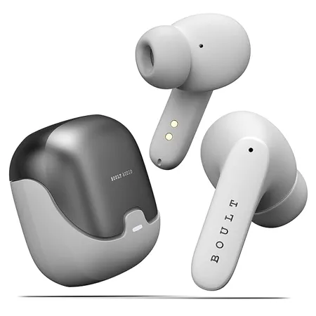 Boult Audio Z40 True Wireless in Ear Earbuds with 60H Playtime Zen ENC Mic Low Latency Gaming Type C Fast Charging Made in India 10mm Rich Bass Drivers IPX5 Bluetooth 5 3 Ear Buds TWS White 