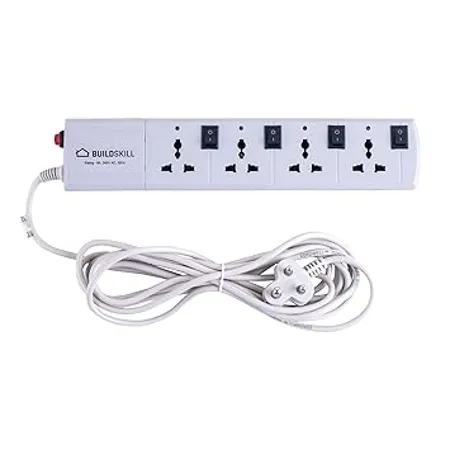 Buildskill 240 Volts Heavy Duty 4 Socket Extension Boards White 
