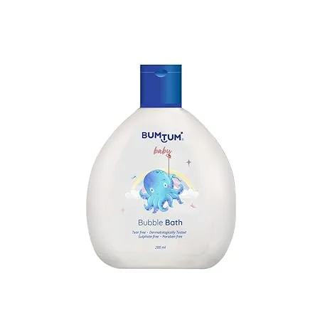 Bumtum Baby Bubble Bath Liquid Foam Natural No Tear for Babies Child Kids All Skin Type Baby Bath Paraben Free 200ML 0 5 Year 