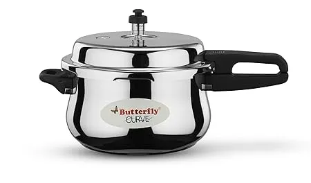 Butterfly Curve Stainless Steel Outer Lid Pressure Cooker 5 5 Litre