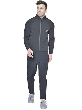 CHKOKKO Men Winter Zipper Sports Gym Track Suit Set