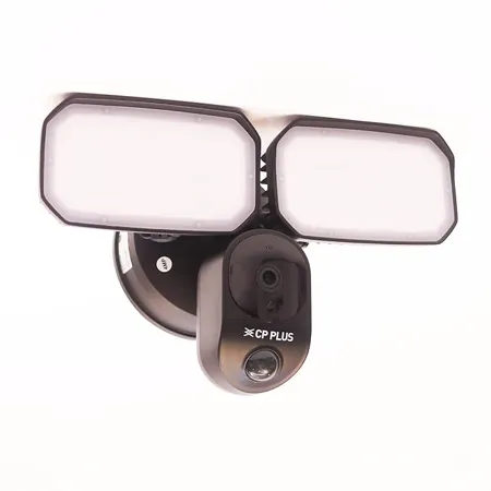 CP PLUS 4MP Outdoor Wi fi Floodlight Camera 110 Angle of View Built in Mic Night Vision SD Storage up to 128 Night Vision IP Ratings IP65 Spot Light Distance 5Mtr CP F41A