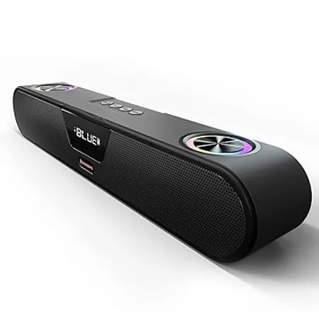 CrossBeats Blaze B24 Bluetooth Soundbar 24W Gaming RGB Lights AUX Bluetooth USB FM TWS I Fast SnapCharge Battery Multiport Connectivity BT Speaker for TV Mobile PC Laptops Tablets Black