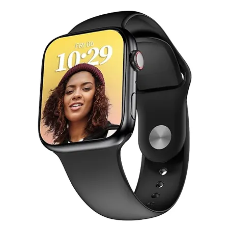 CrossBeats Newly launched Ignite S5 Advanced AI ENC BT Calling Smartwatch 1 96 Super AMOLED Anti Glare Screen Always on Display SnapCharge Calculator 500 Watch Faces AI Health Feature Black 