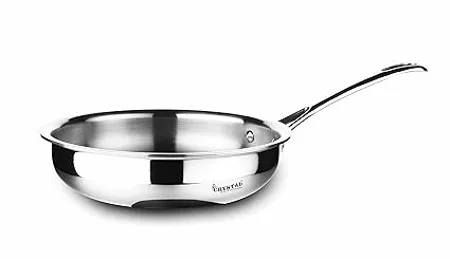 Crystal TriPro Triply Stainless Steel Fry Pan 20 cm Induction Bottom Silver CTP FRP 001 