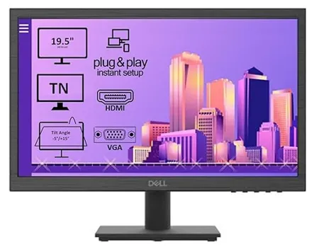 Dell D2020H 49 53 Cm HD Monitor 1600 X 900 at 60 Hz TN Panel Contrast Ratio 600 1 600 1 Dynamic 16 7 Million Colours Colour Gamut 72 NTSC CIE 1931 HDMI and VGA Ports 3 Year Warranty 