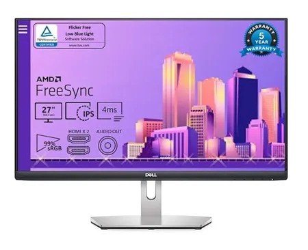 Dell S2721HNM 69 cm FHD 1920x1080 75Hz Ultra Thin Bezel Premium IPS Panel 300 Nits 99 sRGB Response Time Upto 4ms AMD Free Sync Blue Light Hardware Filter Flicker Free 5 Yr Warranty