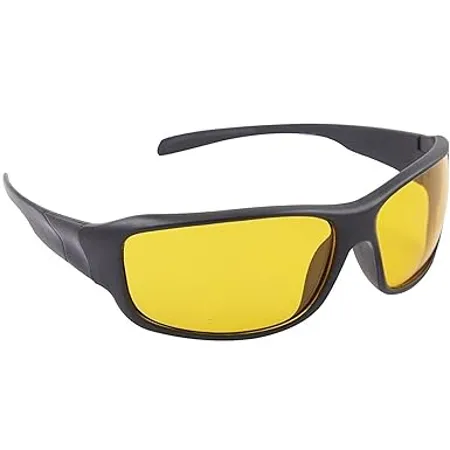 Dervin Yellow Lens Black Frame Driving Sunglasses for Men and Women