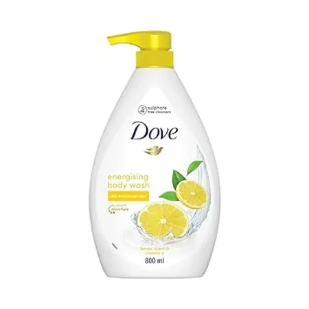 Dove Energising Body wash with energising lemon scent and nourishing Vitamin C 100 gentle cleansers paraben free sulphate free cleansers 100 plant based moisturisers 800ml