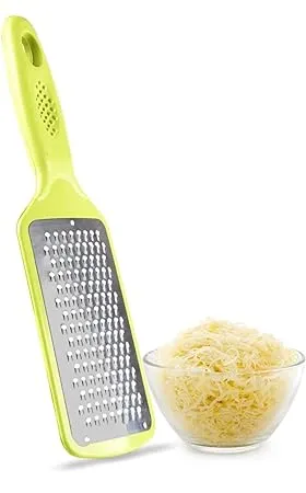 E COSMOS Stainless Steel Cheese Grater Lemon Zester for Kitchen Cheese Lemon Ginger Garlic Chocolate Vegetables Fruits Shredder with Protective Cover Adrak Grater Dishwasher Safe Flat
