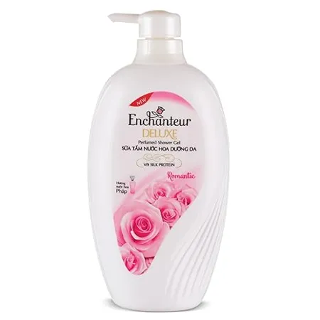 Enchanteur Romantic Deluxe Shower Gel for Women Hydrate your Body Long Lasting Fragrance Skin Rejuvenating Extracted From Exotic Bulgarian roses Jasmine 650ml