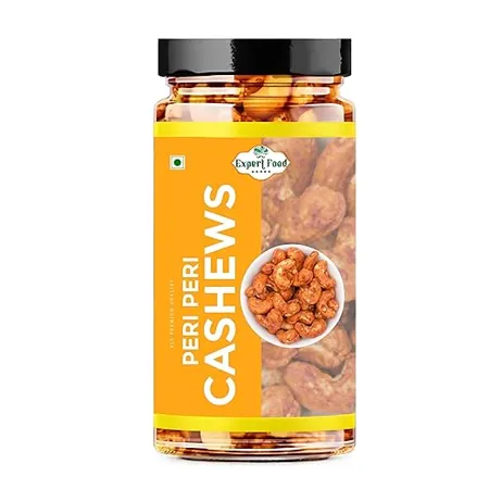 Expert Foods Peri Peri Spicy Kaju Roasted Salted Cashews Nuts Peri Peri Cashews Flavoured Nuts Roasted Snack Masala Kaju 400 g 
