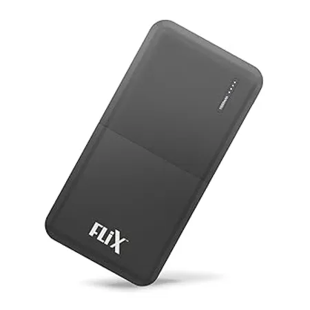 FLiX Beetel New Launch PowerXtreme 10 000mAh Slim Power Bank USB C Micro USB Input Dual USB A Output Compatible with iPhone 14 13 12 11 Samsung S22 S23 S21 Google Pixel 7 Oneplus Black P10 