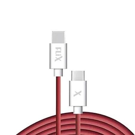 FLiX Beetel OnePlus Dash Warp Charge Cable 6 5A Type C to USB C PD Data Sync Fast Charging Cable Compatible with One Plus 8T 9 9R 9 pro 9RT 10R Nord for All Type C Devices Red 1 Meter