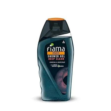 Fiama Men Shower Gel Deep Clean body wash with Skin Conditioners and Charcoal Grapefruit for clean skin 250ml bottle