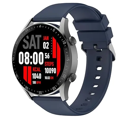 Fire Boltt India s No 1 Smartwatch Brand Talk 2 Bluetooth Calling Smartwatch with Dual Button Hands On Voice Assistance 120 Sports Modes in Built Mic Speaker with IP68 Rating Navy Blue 