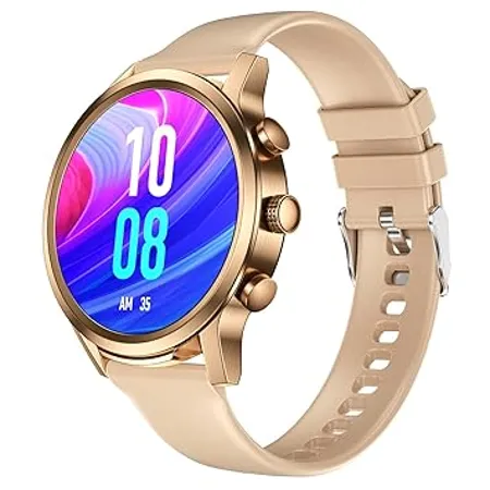 Fire Boltt Infinity 1 6 Round Display Smart Watch 400 400 Pixel High Resolution Bluetooth Calling Voice Assistance 300 Sports Modes Internal Storage of 4GB to Store 300 Songs Rose Gold 