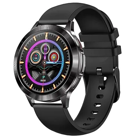Fire Boltt Mystic 1 3 AMOLED Display Smartwatch Bluetooth Calling 360 360 pixels high resolution 680 NITS Peak Brightness 60Hz Refresh Rate Dual Button Technology Whatsapp Notification Black 