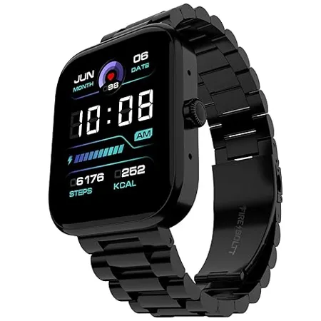 Fire Boltt Ninja Call Encore Stainless Steel Smart Watch with Advanced 1 83 Full Touch Screen Display 240 284 PPI Bluetooth Calling 10 Days Battery IP67 Water Resistant Upgraded Health
