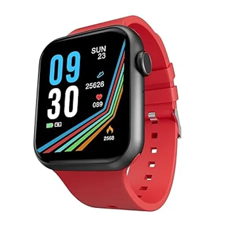 Fire Boltt Ring Plus Bluetooth Calling Smartwatch with Largest 1 9 Full Touch Display Full Metal Body AI Voice Over 100 Sports Modes SpO2 Heart Rate Tracking