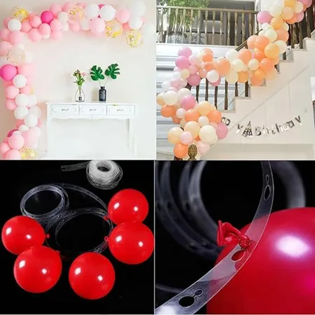 Flyloons balloon decoration for birthday with Arch Strip tape for Metallic Chrome Pastel Foil balloons 5 Meters Garland Birthday Baby shower Anniversary decoration items