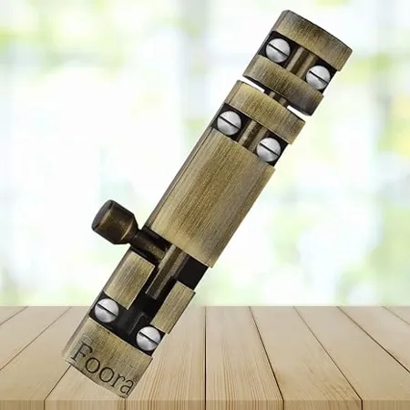 Foora Export Premium Antique zaylo Tower Bolt with Stainless Steel Rod and Stainless Steel knob for Door Window gate Aluminum Body chatakni 4 inch Antique Finish 1 