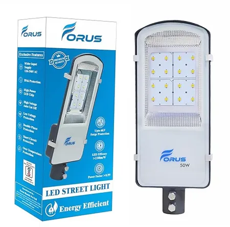 Forus LED Street Light 50 Watt Waterproof 10 Years Warranty Cool White Excellent Quality Street Light Street Light 50 Watt LED for Home Street Lights Outdoor Street Lamp LED Street Road Lights 1Pc