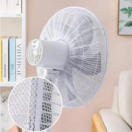FreshDcart FDCA346 Dust proof Finger Protector Fan Cover Anti pinch Hand Protective Cover Net Washable Fan Mesh Cover for Electric Fan Table Fan White Pack of 1 