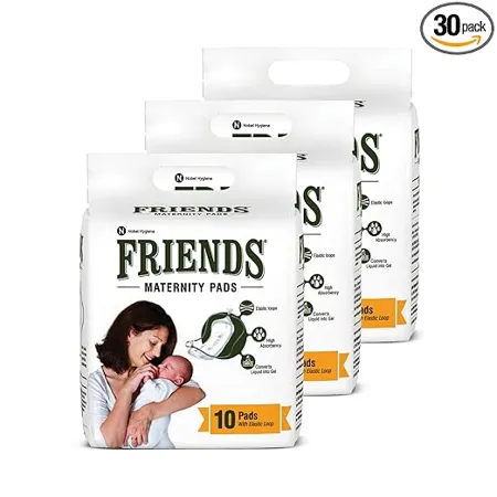 Friends Disposable Maternity Pads with Elastic Loop for Post Pregnancy Bleeding 30 Pcs