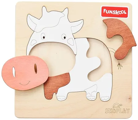 Funskool Ekoplay Happy Cow Wooden Puzzle