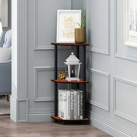 Furniture Cafe Wooden Multipurpose Turn n Tube Engineered Wood End Table Beside Sofa Side Table Corner Night Stand for Hallway Living Room Bed Room Home Office