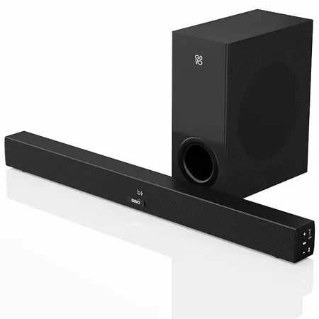 GOVO GOSURROUND 610 100 Watt 2 1 Channel with HDMI LED Display Wireless Bluetooth Soundbar Platinum Black 